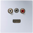 JUNG - Multimedia-Anschlusssystem Cinch Audio / Miniklinke 3,5mm / HDMI, Aluminium