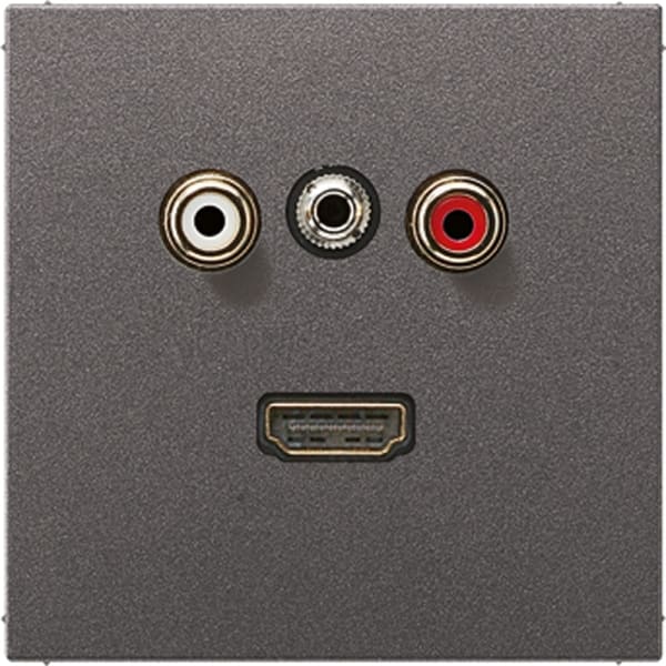 JUNG - Multimedia-Anschlusssystem Cinch Audio / Miniklinke 3,5mm / HDMI, anthrazit