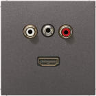 JUNG - Multimedia-Anschlusssystem Cinch Audio / Miniklinke 3,5mm / HDMI, anthrazit