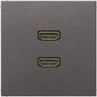 JUNG - Multimedia-Anschlusssystem 2 x HDMI, Serie LS, anthrazit (lackiertes Aluminium)