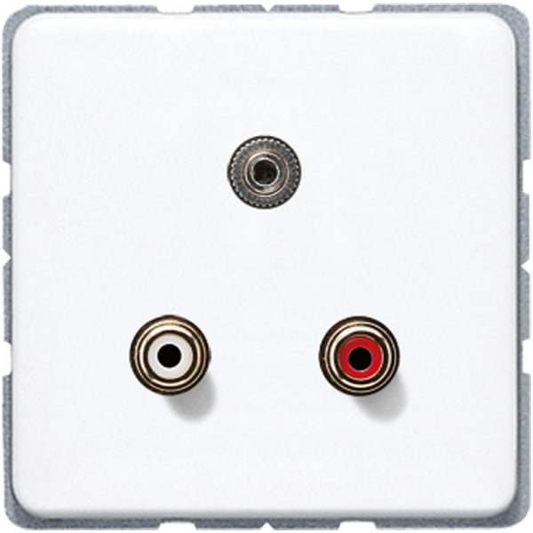JUNG - Multimedia-Anschlusssystem Cinch Audio / Miniklinke 3,5mm, Serie CD, alpinweiss