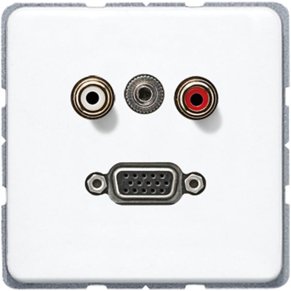 JUNG - Multimedia-Anschlusssystem Cinch Audio / Miniklinke 3,5mm / VGA, Serie CD,