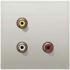 JUNG - Multimedia-Anschlusssystem Cinch Audio / Composite Video, Serie LS, Edelstahl