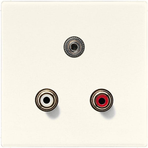 JUNG - Multimedia-Anschlusssystem Cinch Audio / Miniklinke 3,5mm, Serie LS, weiss