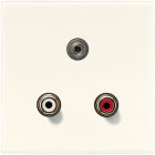 JUNG - Multimedia-Anschlusssystem Cinch Audio / Miniklinke 3,5mm, Serie LS, weiss