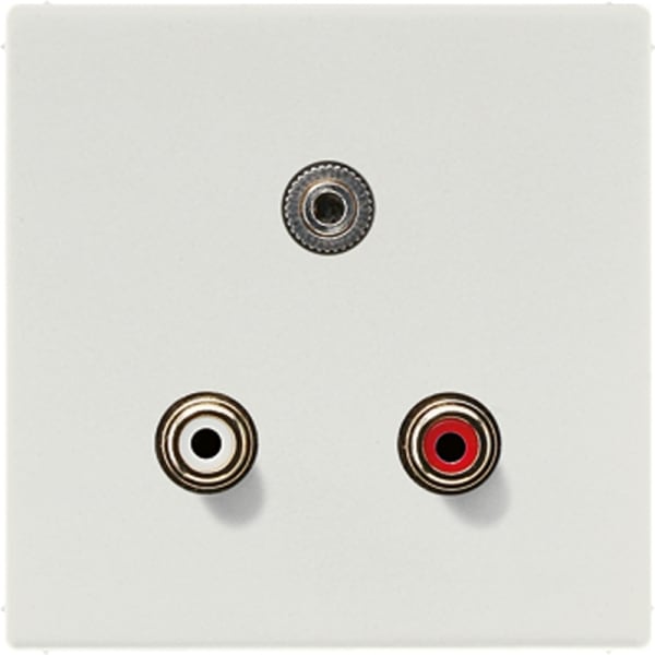 JUNG - Multimedia-Anschlusssystem Cinch Audio / Miniklinke 3,5mm, Serie LS, lichtgrau