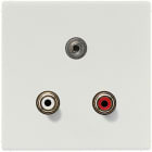 JUNG - Multimedia-Anschlusssystem Cinch Audio / Miniklinke 3,5mm, Serie LS, lichtgrau