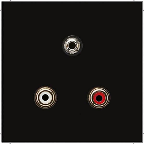 JUNG - Multimedia-Anschlusssystem Cinch Audio / Miniklinke 3,5mm, Serie LS, schwarz