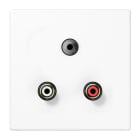 JUNG - Multimedia-Anschlusssystem Cinch Audio / Miniklinke 3,5mm, Serie LS, alpinweiss