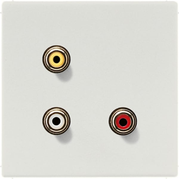JUNG - Multimedia-Anschlusssystem Cinch Audio / Composite Video, Serie LS, lichtgrau