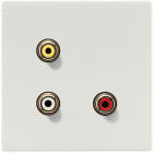 JUNG - Multimedia-Anschlusssystem Cinch Audio / Composite Video, Serie LS, lichtgrau