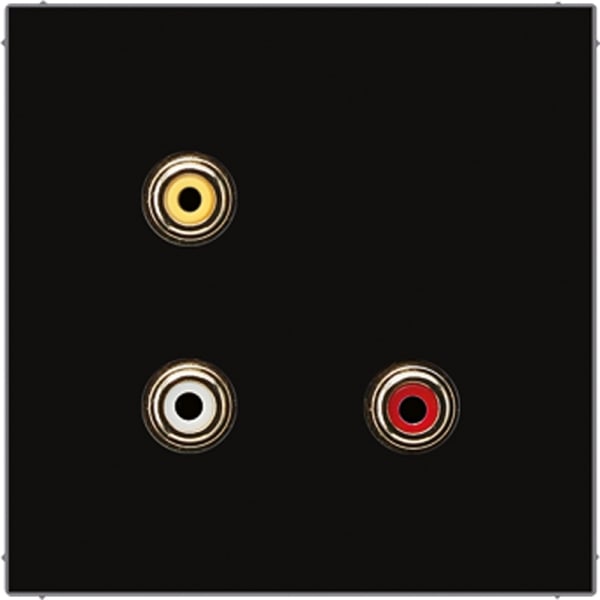 JUNG - Multimedia-Anschlusssystem Cinch Audio / Composite Video, Serie LS, schwarz