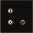JUNG - Multimedia-Anschlusssystem Cinch Audio / Composite Video, Serie LS, schwarz