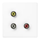 JUNG - Multimedia-Anschlusssystem Cinch Audio / Composite Video, Serie LS, alpinweiss