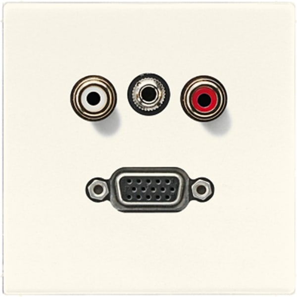 JUNG - Multimedia-Anschlusssystem Cinch Audio / Miniklinke 3,5mm / VGA, Serie LS, weiss