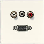 JUNG - Multimedia-Anschlusssystem Cinch Audio / Miniklinke 3,5mm / VGA, Serie LS, weiss