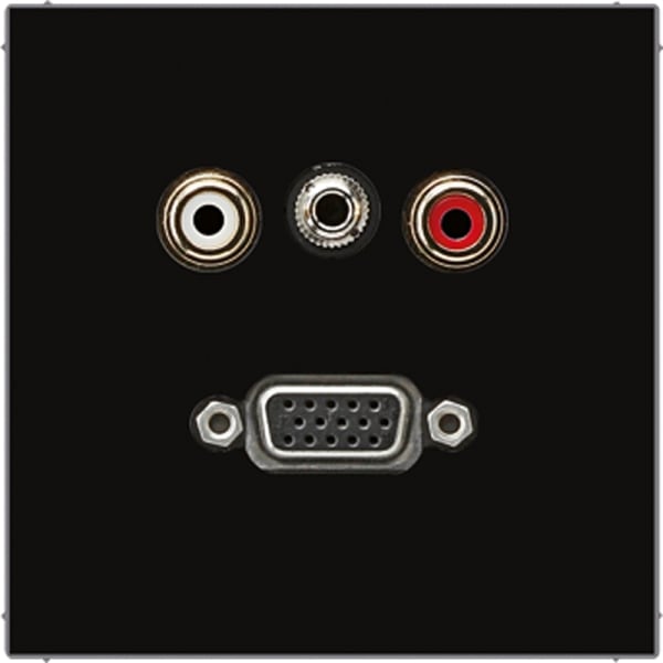 JUNG - Multimedia-Anschlusssystem Cinch Audio / Miniklinke 3,5mm / VGA, schwarz