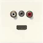 JUNG - Multimedia-Anschlusssystem Cinch Audio / Miniklinke 3,5mm / HDMI, weiss