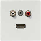 JUNG - Multimedia-Anschlusssystem Cinch Audio / Miniklinke 3,5mm / HDMI, lichtgrau
