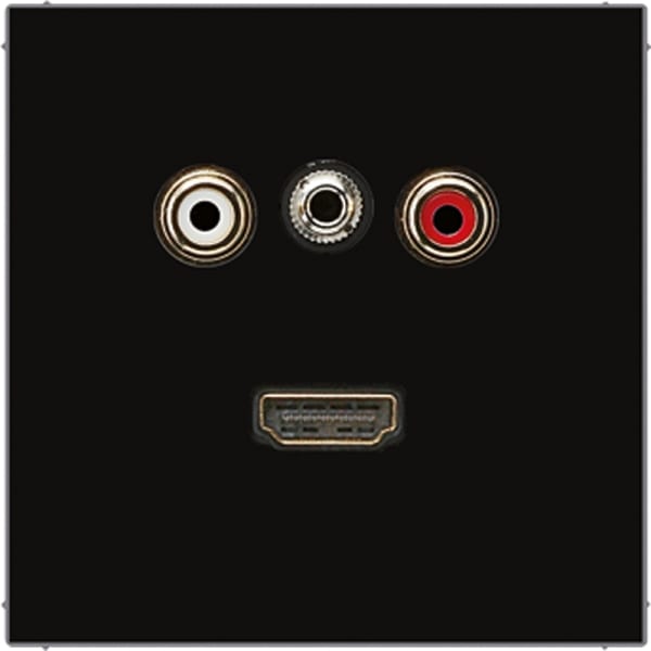 JUNG - Multimedia-Anschlusssystem Cinch Audio / Miniklinke 3,5mm / HDMI, schwarz