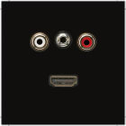 JUNG - Multimedia-Anschlusssystem Cinch Audio / Miniklinke 3,5mm / HDMI, schwarz