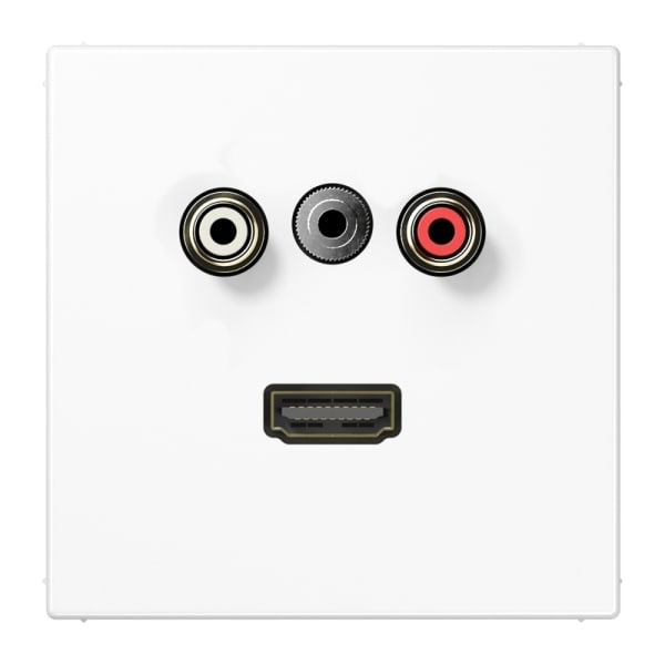 JUNG - Multimedia-Anschlusssystem Cinch Audio / Miniklinke 3,5mm / HDMI, Serie LS,
