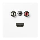 JUNG - Multimedia-Anschlusssystem Cinch Audio / Miniklinke 3,5mm / HDMI, Serie LS,