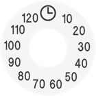 JUNG - Skalenscheibe, Symbole 10...120, alpinweiss