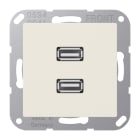 JUNG - Multimedia-Anschlusssystem 2 x USB 2.0, Serie AS, weiss