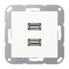 JUNG - Multimedia-Anschlusssystem 2 x USB 2.0, Serie AS/A, alpinweiss