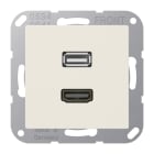 JUNG - Multimedia-Anschlusssystem HDMI / USB 2.0, Serie AS, weiss