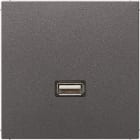 JUNG - Multimedia-Anschlusssystem USB 2.0, Serie LS, anthrazit (lackiertes Aluminium)