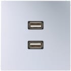 JUNG - Multimedia-Anschlusssystem 2 x USB 2.0, Serie LS, Aluminium