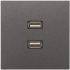 JUNG - Multimedia-Anschlusssystem 2xUSB 2.0, Serie LS, anthrazit (lackiertes Aluminium)