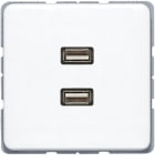 JUNG - Multimedia-Anschlusssystem 2 x USB 2.0, Serie CD, alpinweiss