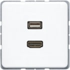 JUNG - Multimedia-Anschlusssystem HDMI / USB 2.0, Serie CD, alpinweiss