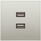 JUNG - Multimedia-Anschlusssystem 2 x USB 2.0, Serie LS, Edelstahl