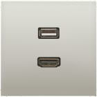 JUNG - Multimedia-Anschlusssystem HDMI / USB 2.0, Serie LS, Edelstahl