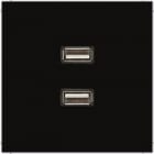 JUNG - Multimedia-Anschlusssystem 2 x USB 2.0, Serie LS, schwarz