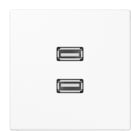 JUNG - Multimedia-Anschlusssystem 2 x USB 2.0, Serie LS, alpinweiss