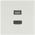 JUNG - Multimedia-Anschlusssystem HDMI / USB 2.0, Serie LS, lichtgrau