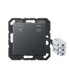 JUNG - Hotelabdeckung mit LED-Einheit 230 V, Aussenstelle, Serie A, anthrazit matt