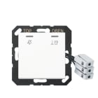 JUNG - Hotelabdeckung mit LED-Einheit 230 V, Aussenstelle, Serie A, alpinweiss