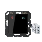 JUNG - Hotelabdeckung Glas mit LED-Einheit 24 V, Aussenstelle, Serie A, schwarz