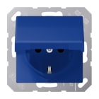 JUNG - SCHUKO Steckdose, 16 A 250V ~, Klappdeckel, Thermoplast, Serie AS, blau