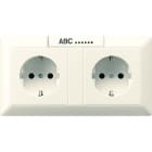 JUNG - Kabelkanal-SCHUKO-Steckdose, 2fach, 16A 250V ~, Schriftfeld, Duroplast, weiss