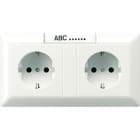 JUNG - Kabelkanal-SCHUKO-Steckdose, 2fach, 16A 250V ~, Schriftfeld, Duroplast,