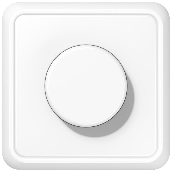 JUNG - Drehdimmer LED mit Dreh-Ausschalter, mit Rahmen, Serie CD, alpinweiss