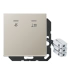 JUNG - Hotelabdeckung mit LED-Einheit 230 V, Aussenstelle, Serie LS, Edelstahl