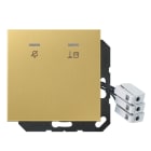 JUNG - Hotelabdeckung mit LED-Einheit 24 V, Aussenstelle, Serie LS, Messing classic